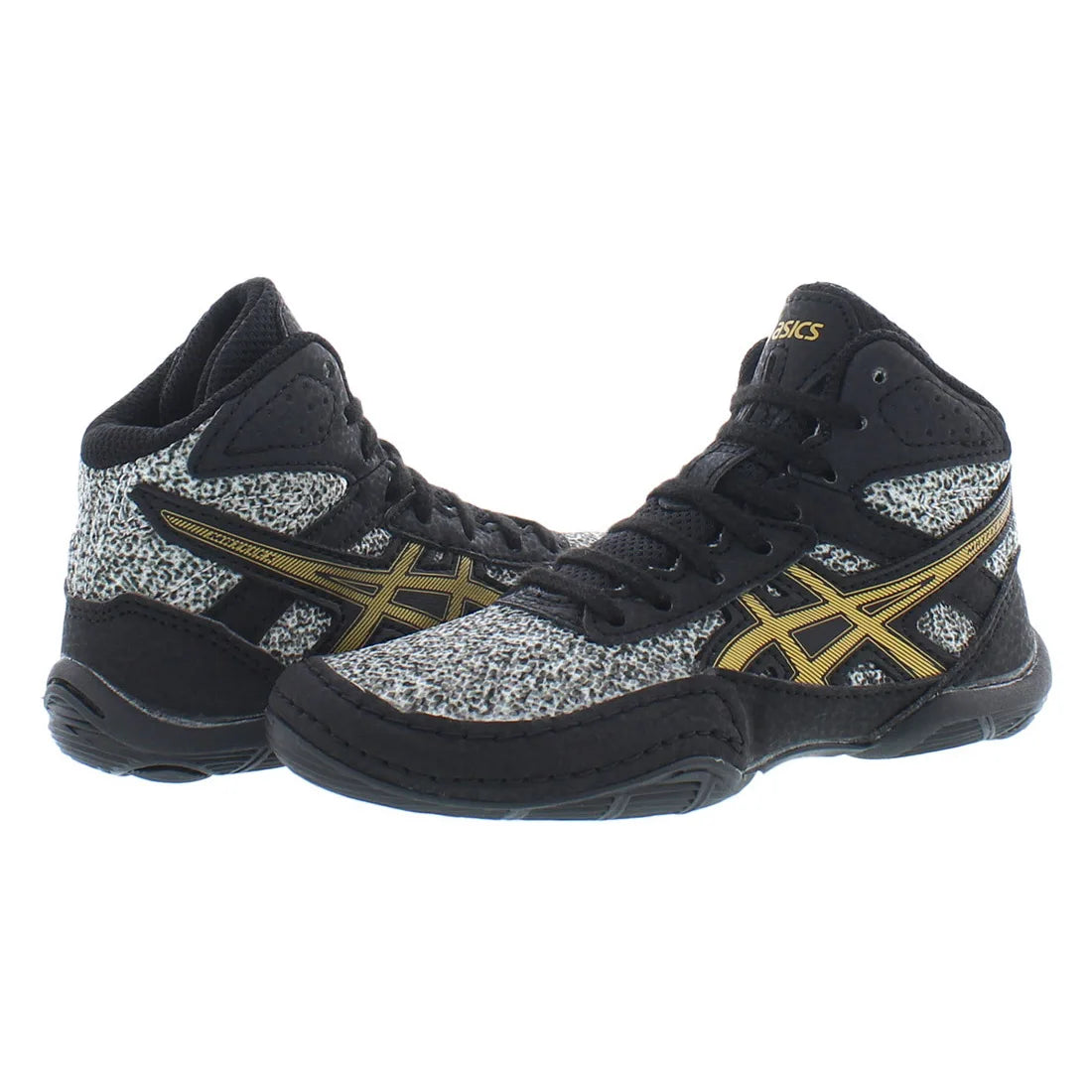 For Matflex 6 Gs Boys Basketball Shoes Size 10 Black Grey Gold Synthetic Upper Mesh Lining Rubber Outsole EVA Midsole