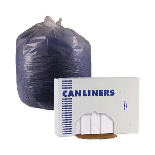Boardwalk Z6640VNK High-Density 33-gallon 16-mic Industrial Can Liners 33 In. X 40 In. Flat Pack-Natural 200/Carton Commercial