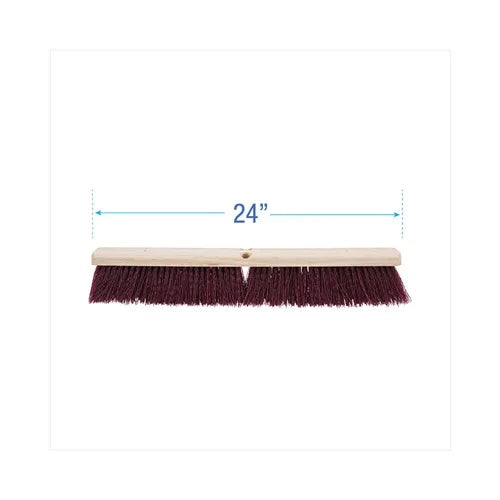 Boardwalk 24 In. Floor Brush Head with 3.25 In. Maroon Stiff Polypropylene Bristles Commercial Cleaners