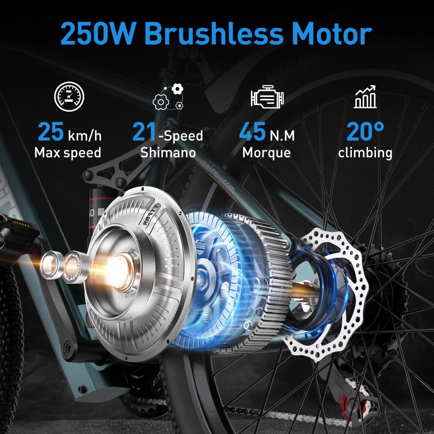 Aairsk EU Warehouse ODM OEM New Model 26'' Electric Bike 250W Bike Moped Style Electric Bike