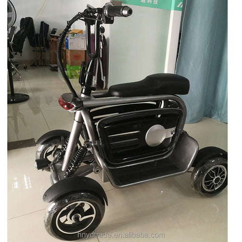 1000W Big Power 4 Wheel Electric Tricycle Removable Battery Folding Electric Moped Electric Mini Moped
