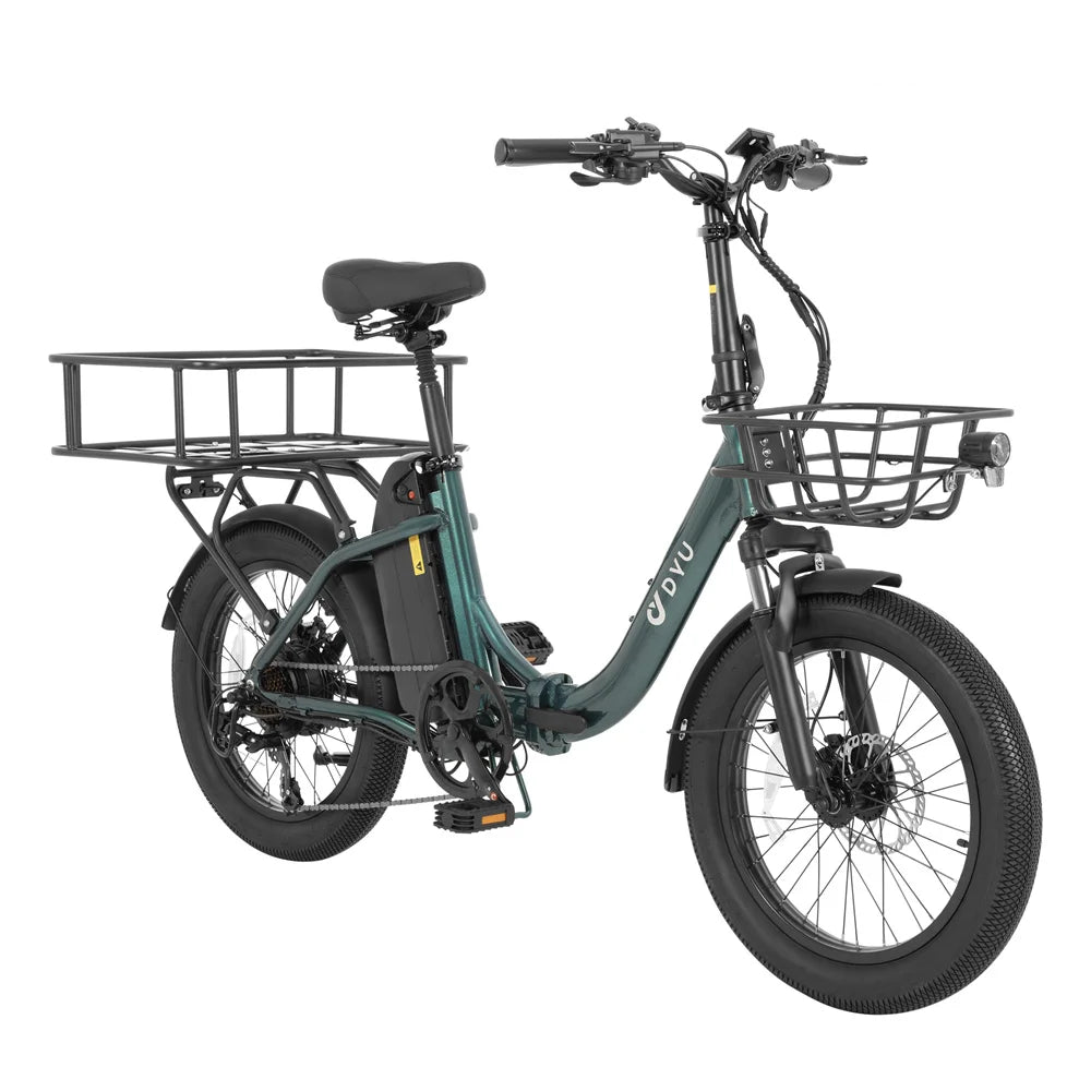 EU UK Wholesale DYU C9 Adult Electric Fat Tire E Bike Hybrid Foldable Cargo Retro Dirt Road City Moped 48V Lithium Battery