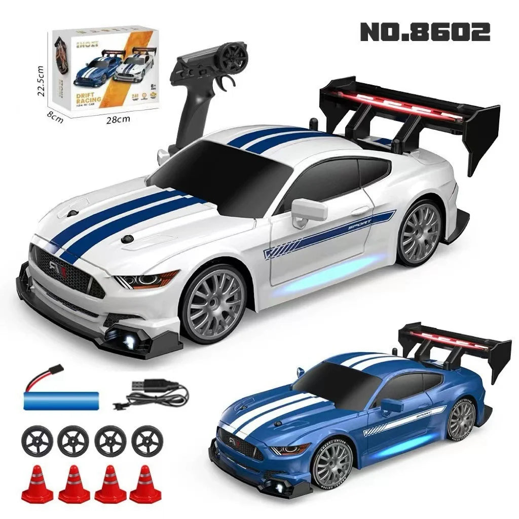For 2.4GHz 1:24 Scale High-Speed Electric Racing Drift Car for Kids Indoor Use RC Toy