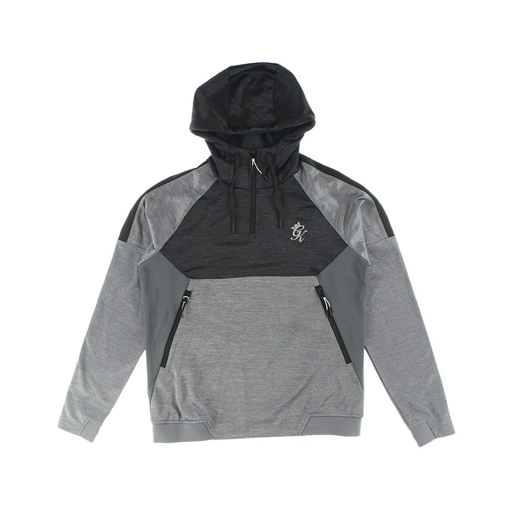 Gym King Focus 1/4 Zip Hood Mens Jackets Model MSS-TSTB242Z Color Black/Charcoal Made in China | 100% Authentic