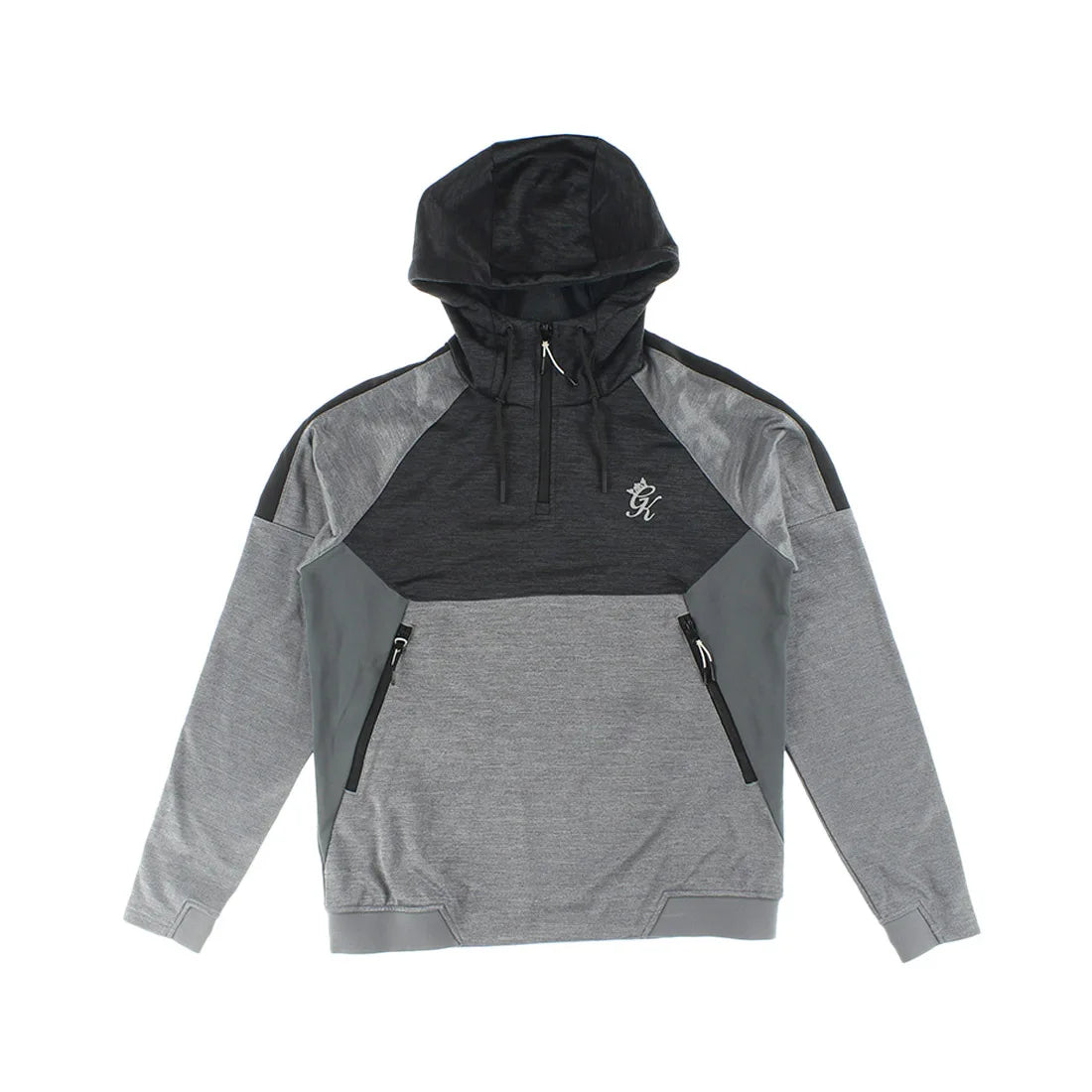 Gym King Focus 1/4 Zip Hood Mens Jackets Model MSS-TSTB242Z Color Black/Charcoal Made in China | 100% Authentic