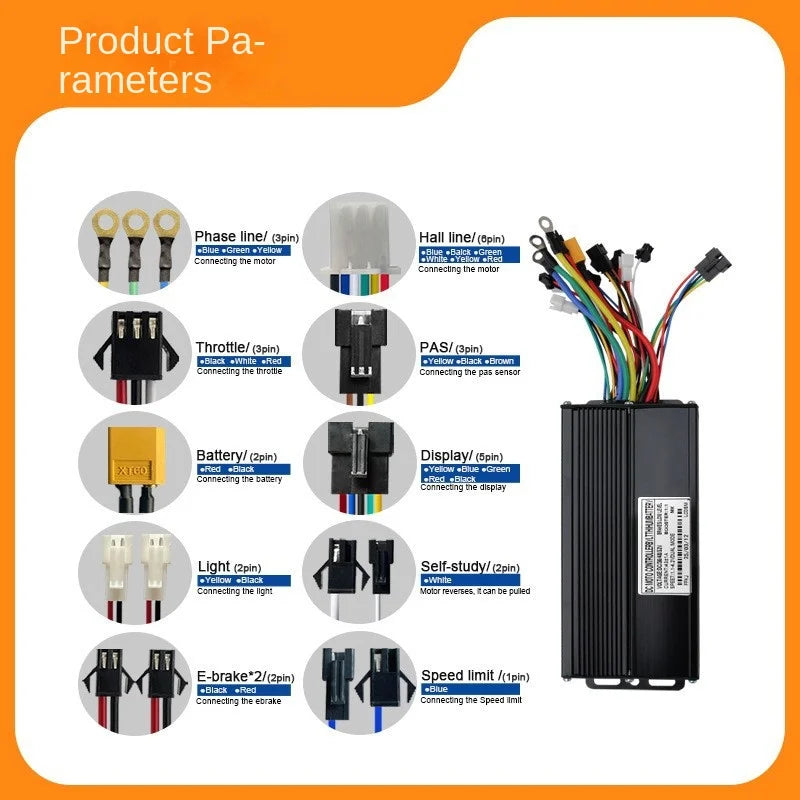 36-52V Electric Moped Accessories Modified Bicycle Lithium Battery with 45A Three-Mode Sine Wave Controller