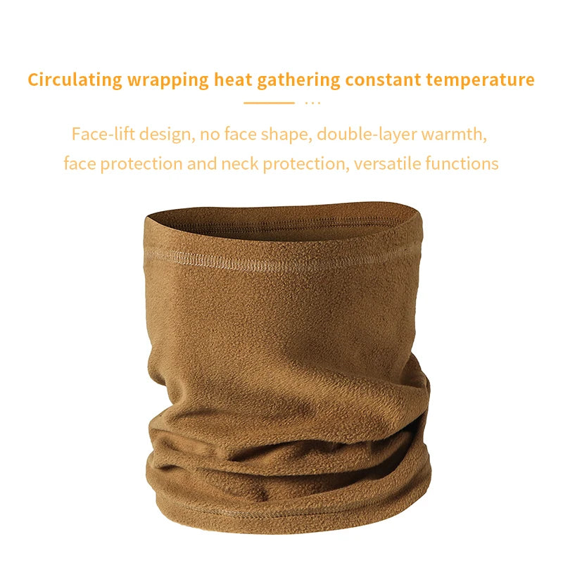 Winter Products Polar Fleece Cap Sports Cold Windproof Neck Warmer Gaiter Tactical Beanie Hat and Scarf Set for Men Women
