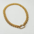 YF3811 Waterproof 18k Gold Plated Stainless Steel Hypoallergenicity Three Layer Weaving Chunky Chain Zircon Clasp Necklace