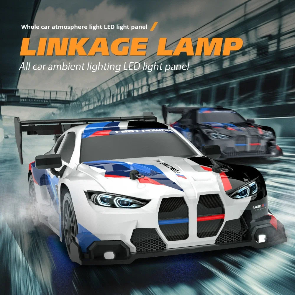 For 2.4GHz 1:24 Scale High-Speed Electric Racing Drift Car for Kids Indoor Use RC Toy