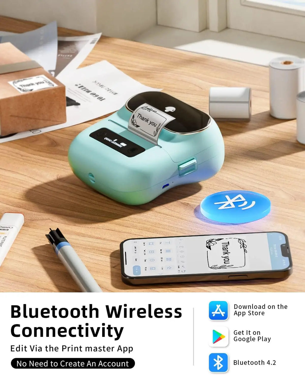 Phomemo M220 Mini Portable Label Maker Machine Wireless Address Label Printer Online Personal Business Use Barcode Compatible