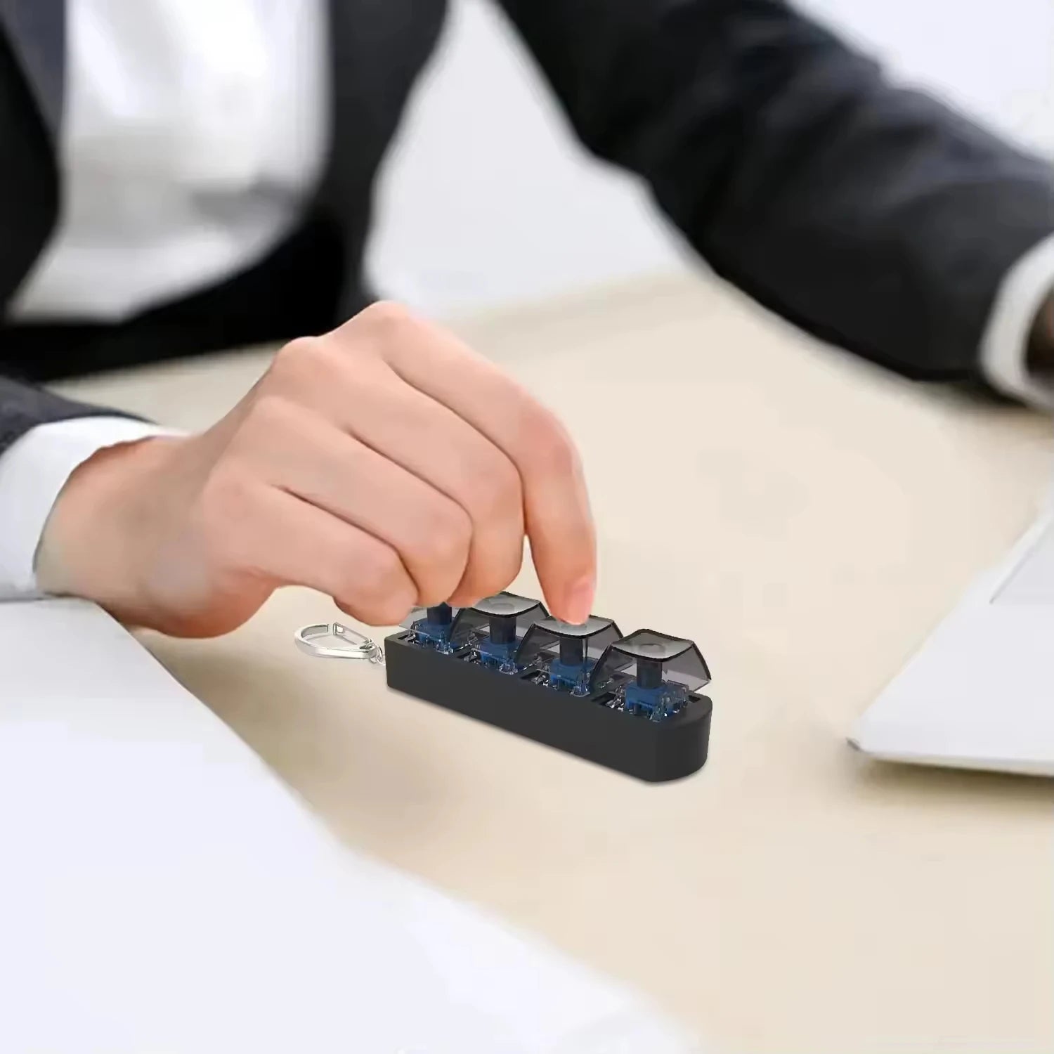 Customizable Light-Up Keyboard Fidget Keychain, Multiple Shapes Available, Adult Sensory Anxiety & Stress Relief Toy