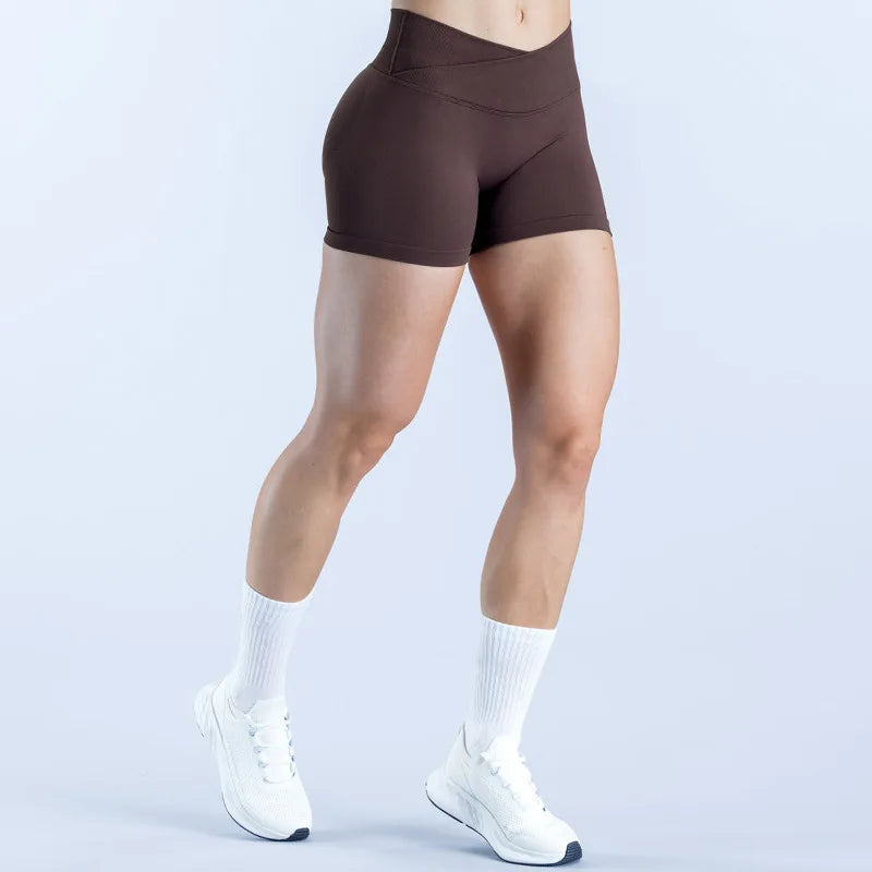 YIYI Fashion Seamless 4pcs Workout Sets for Women Cross Waist Comfortable Yoga Fitness Sets Quick Dry Gym Wears for Ladies