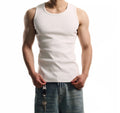 In Stock Elastic Ribbed Wife Beater Vest for Men Summer Gym Tank Top Sleeveless