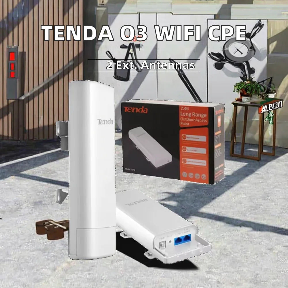Hot Selling Tenda O3 CPE Outdoor 150Mbps Wireless WiFi Repeater Extender Router AP Access Point 300Mbps Max. LAN POE Adapter QoS