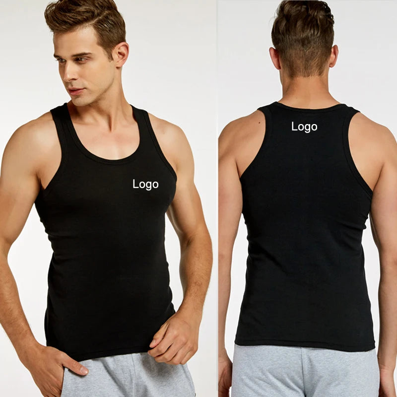 160 GSM Running Compression Gym Workout Stringer Muscle Tank Top Sweat Proof 100% Cotton Undershirt for Men