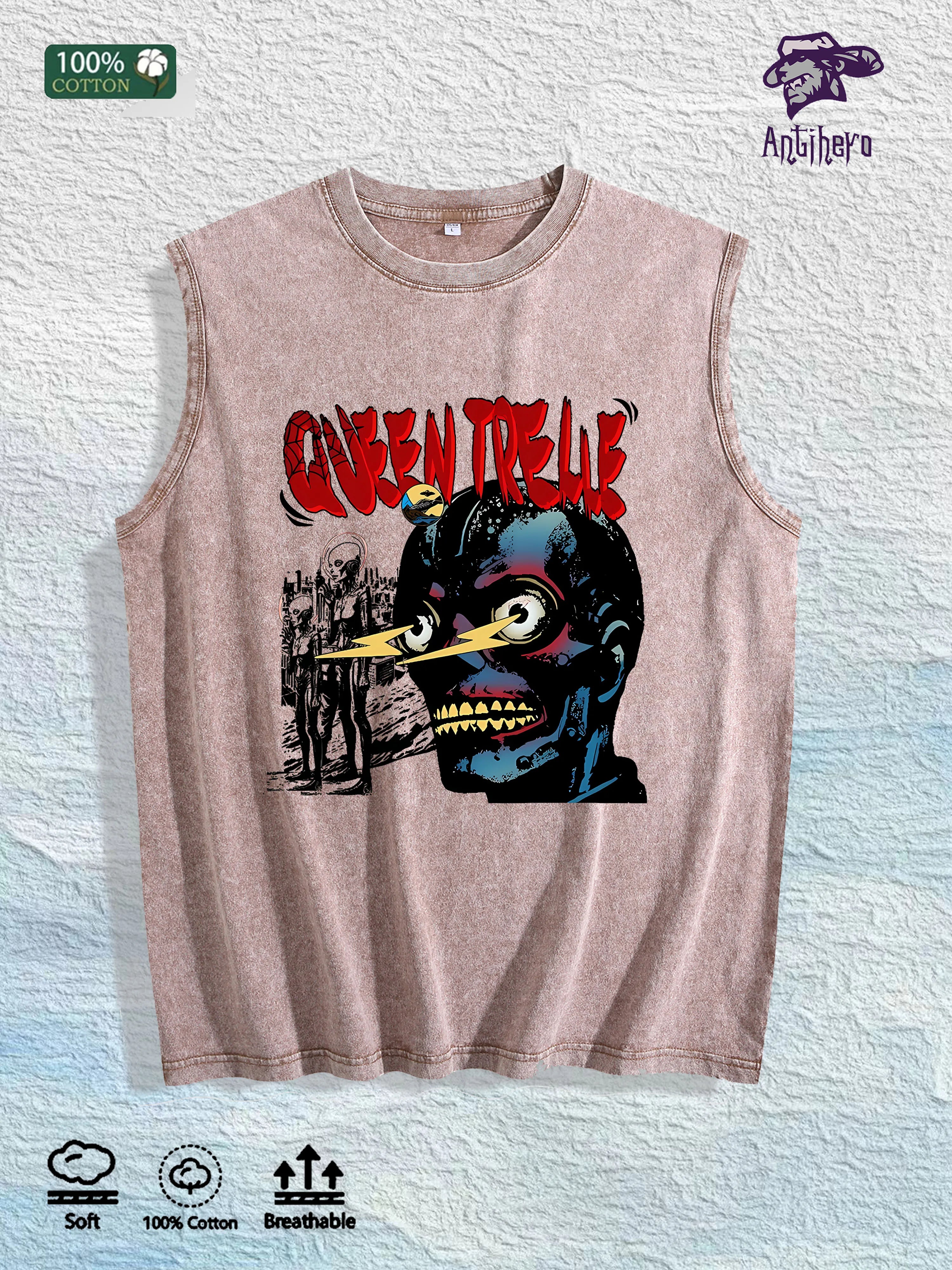 Antihero Queen Treble Graphic Tank Top 100% Cotton US Warehouse 7 Colors