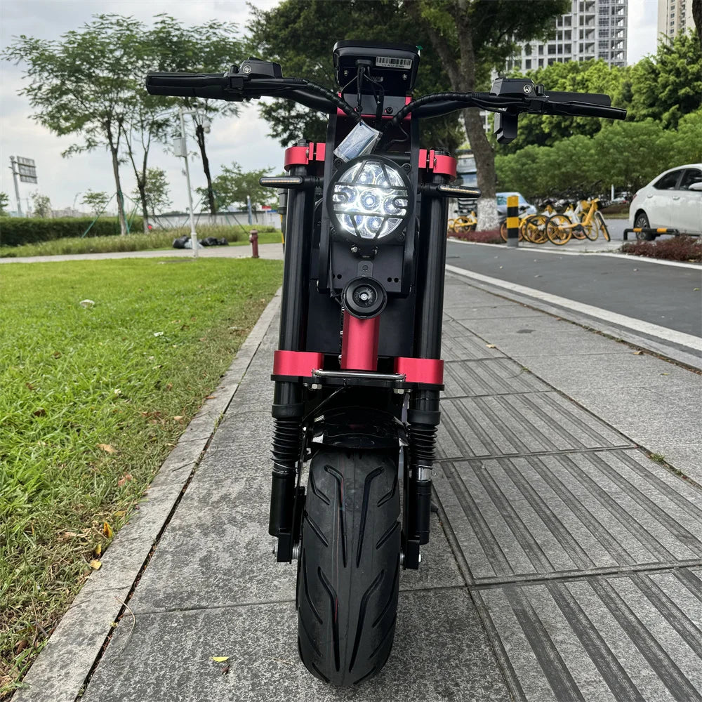 Geofought USA Free Shipping M5 72V 50AH Battery Full Suspension E-scooter 14inch Fat Tire Dual Motor Moped Electric Scooter
