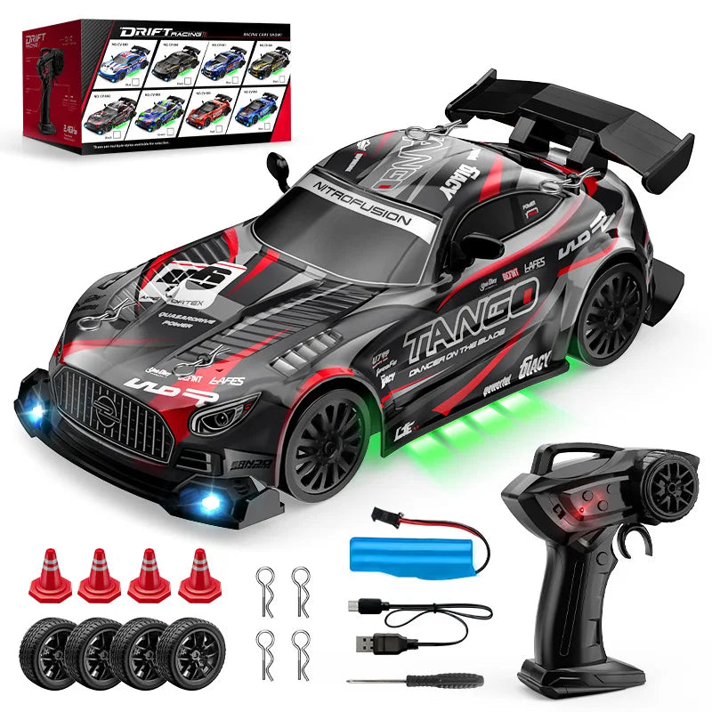 NEW 1/24 Metal Remote Control Drift Car 2.4GHz 4WD High-Speed Sports Model Racing Toy for Boys
