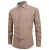 Men's Shirt Solid Color Long Sleeved Men's Shirt Casual Simple Slim Fit Business Fashionable Shirts