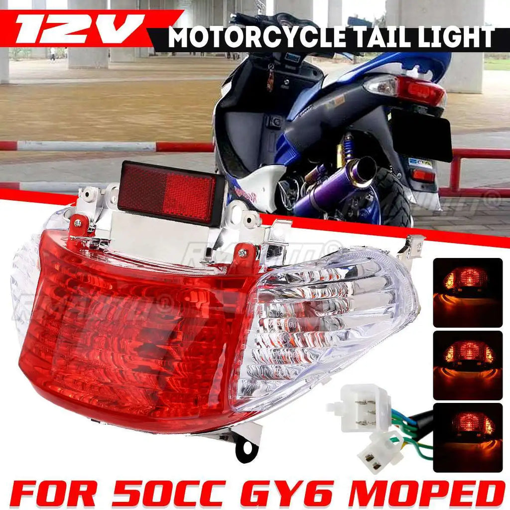 12V Motorcycle Rear Lighting Indicator Taillight Turn Signal Lamp for Chinese 50cc GY6 Scooters Moped Chuanl Sunny SSR TaoTao