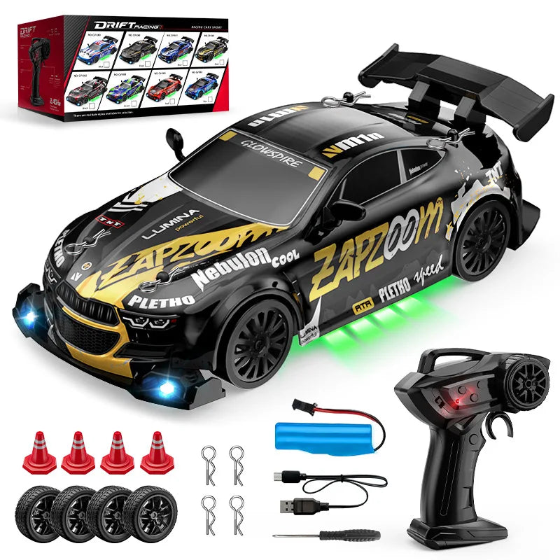 NEW 1/24 Metal Remote Control Drift Car 2.4GHz 4WD High-Speed Sports Model Racing Toy for Boys