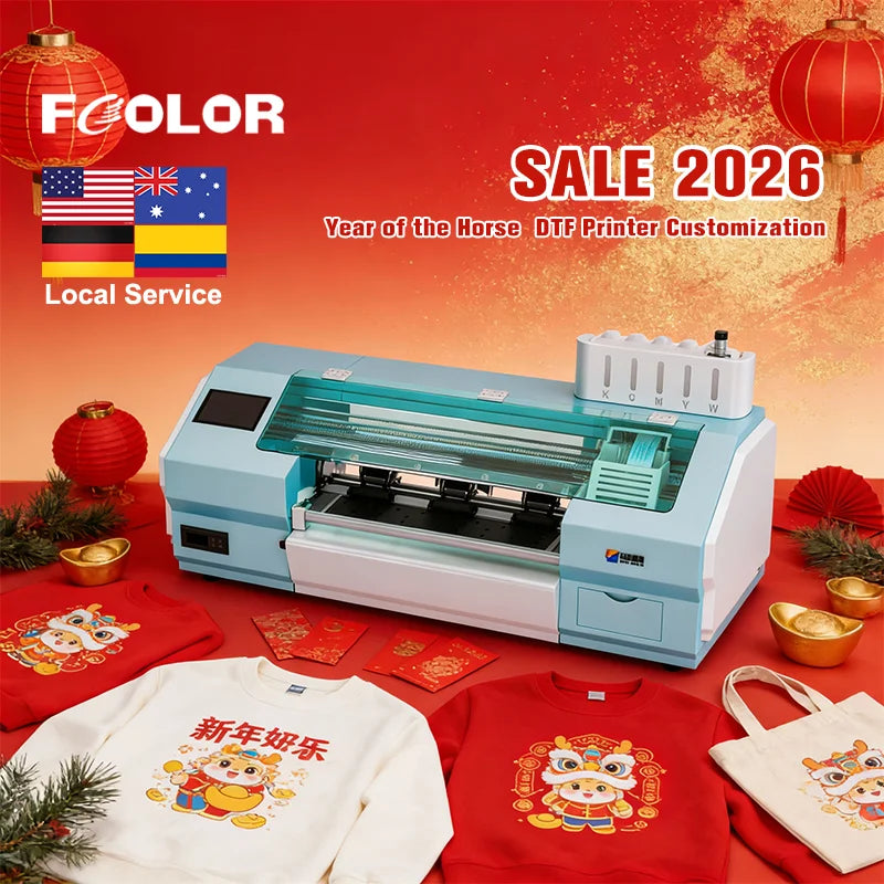 FCOLOR A3 DTF Printer DTF PET Film Printer A3 for T-shirt Printing with Powder Shaking Machine