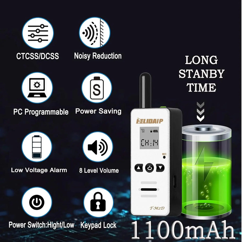 Ham Radio 128 Channels Mini Walkie Talkie Radio for Uhf Handheld Two Way Radio