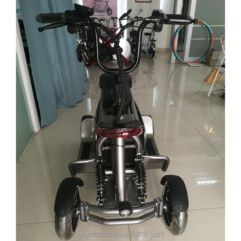 1000W Big Power 4 Wheel Electric Tricycle Removable Battery Folding Electric Moped Electric Mini Moped