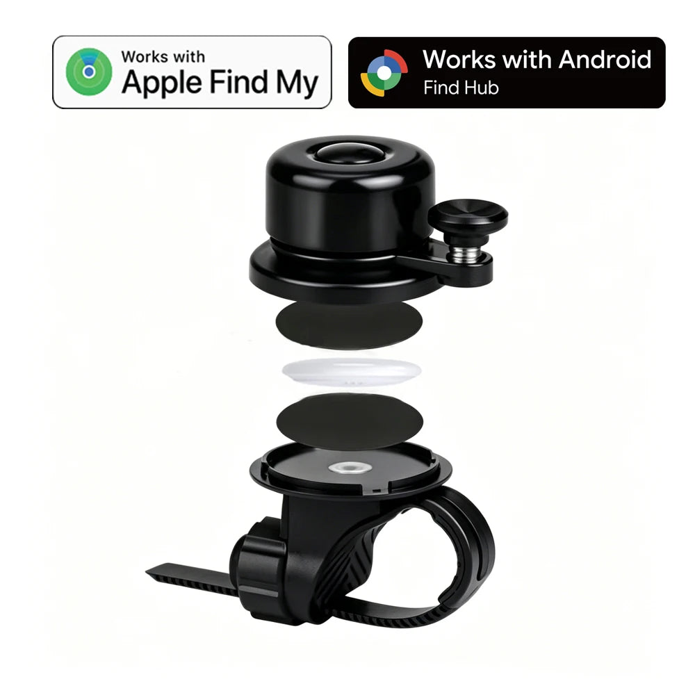 Global Location Aluminum Alloy Mini Bike Gold Bell Bicycle Air Tag GPS Tracker with Anti-lost Tag