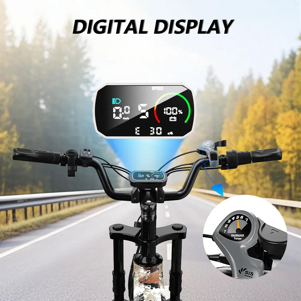 AMYET US Stock Foldable 24 Inch Easy Rider Folding Electric Bike 52v 750w Daul Motor Fat Tire Electric Bike E Bike