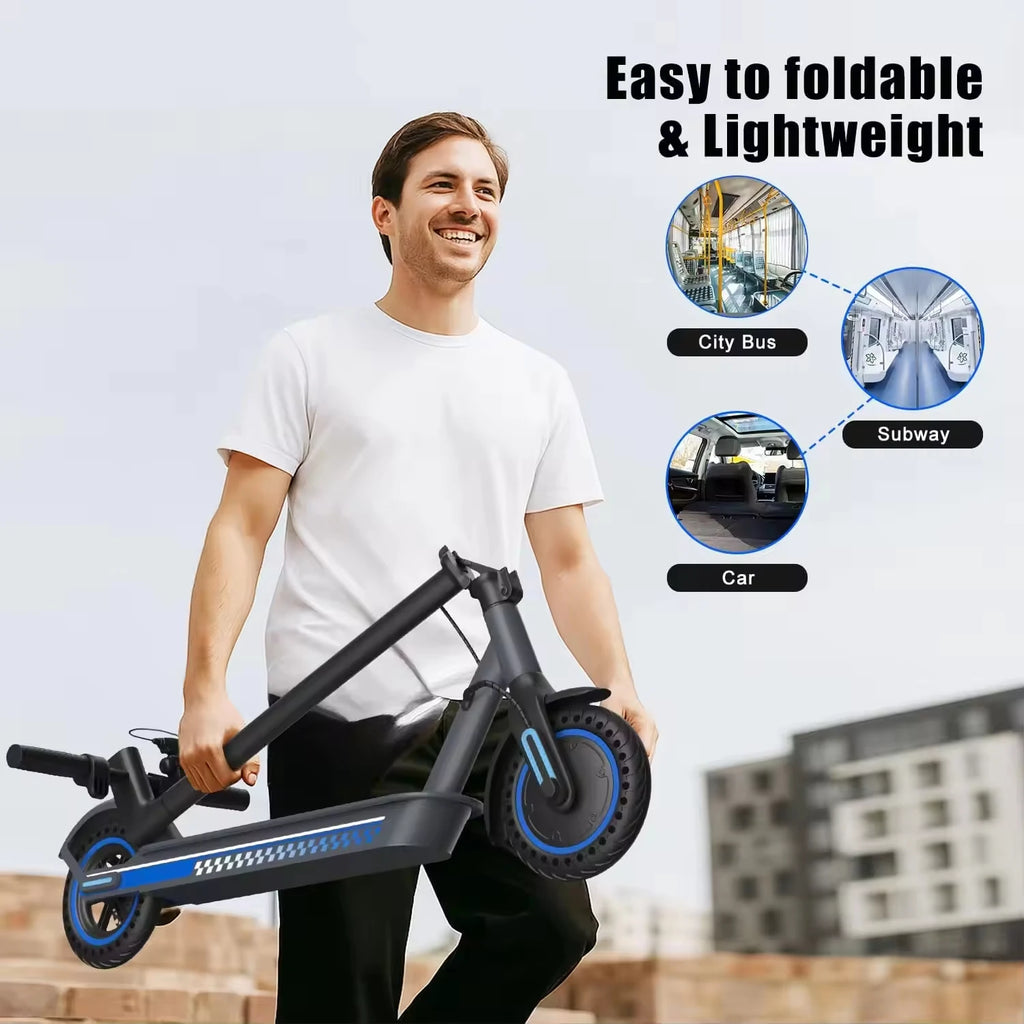 US Stock 350W Motor Aluminum Alloy Frame E Scooter Blue Mobility Moped 30kmh Electric Bike Foldable Scooter With Suspension