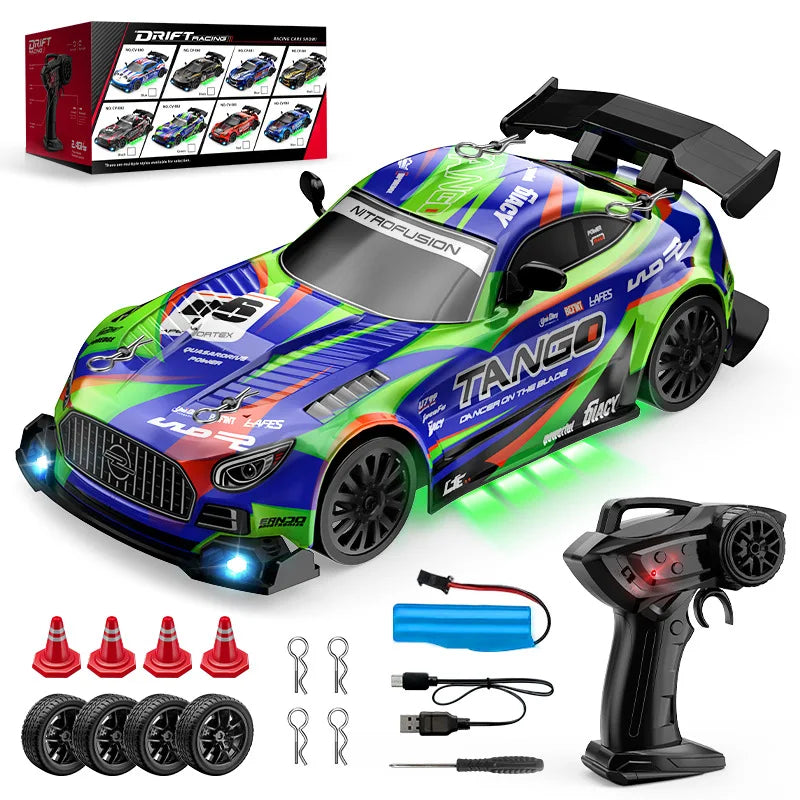 NEW 1/24 Metal Remote Control Drift Car 2.4GHz 4WD High-Speed Sports Model Racing Toy for Boys