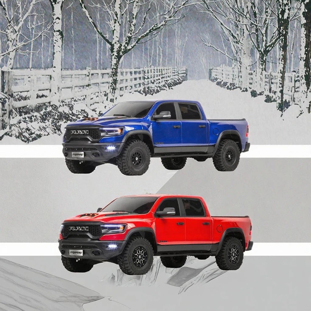 Traction Hobby KM 1/8 Scale Dodge RAM 1500 RC Rock Crawler RTR Pickup Truck 4WD Brushless Metal Expert Remote Car