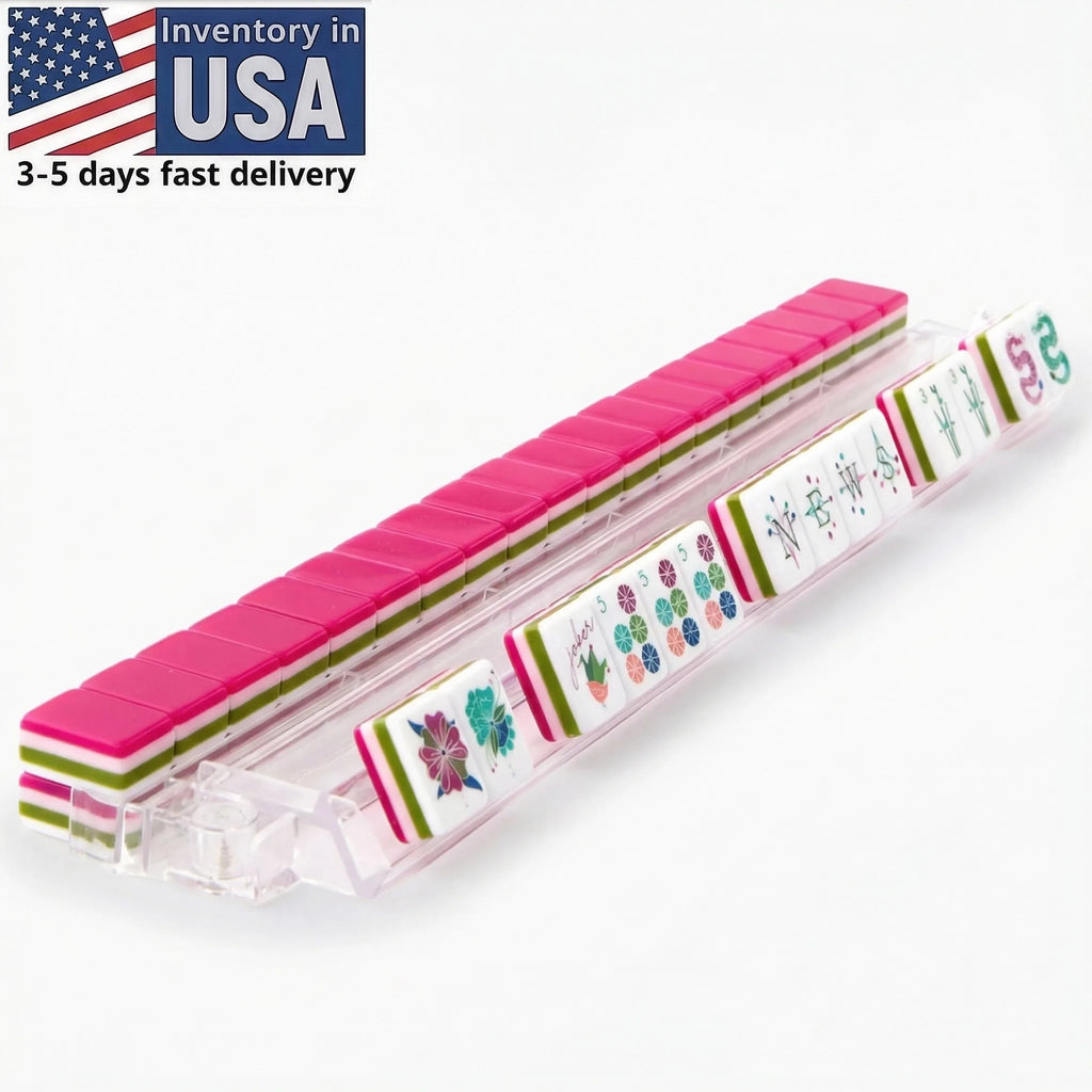 US Local Warehouse US Local Stock Free Shipping Pink 4-layer Acrylic American Mahjong Tiles Mag RTS Portable Foldable Water
