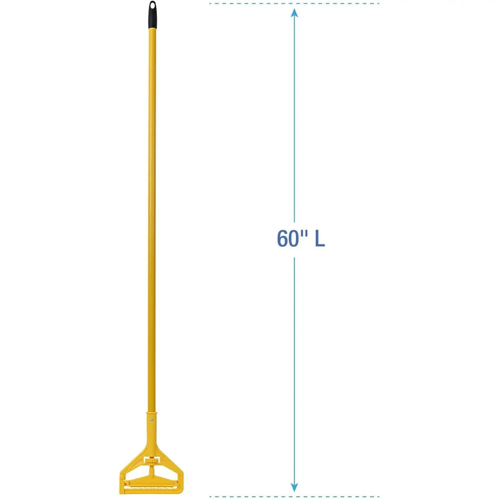 Boardwalk 5324C Cut-End Mop Kits #24 Natural 60-Inch Yellow Handle Rectangle Plastic Basket Sponge Dishwasher Safe House