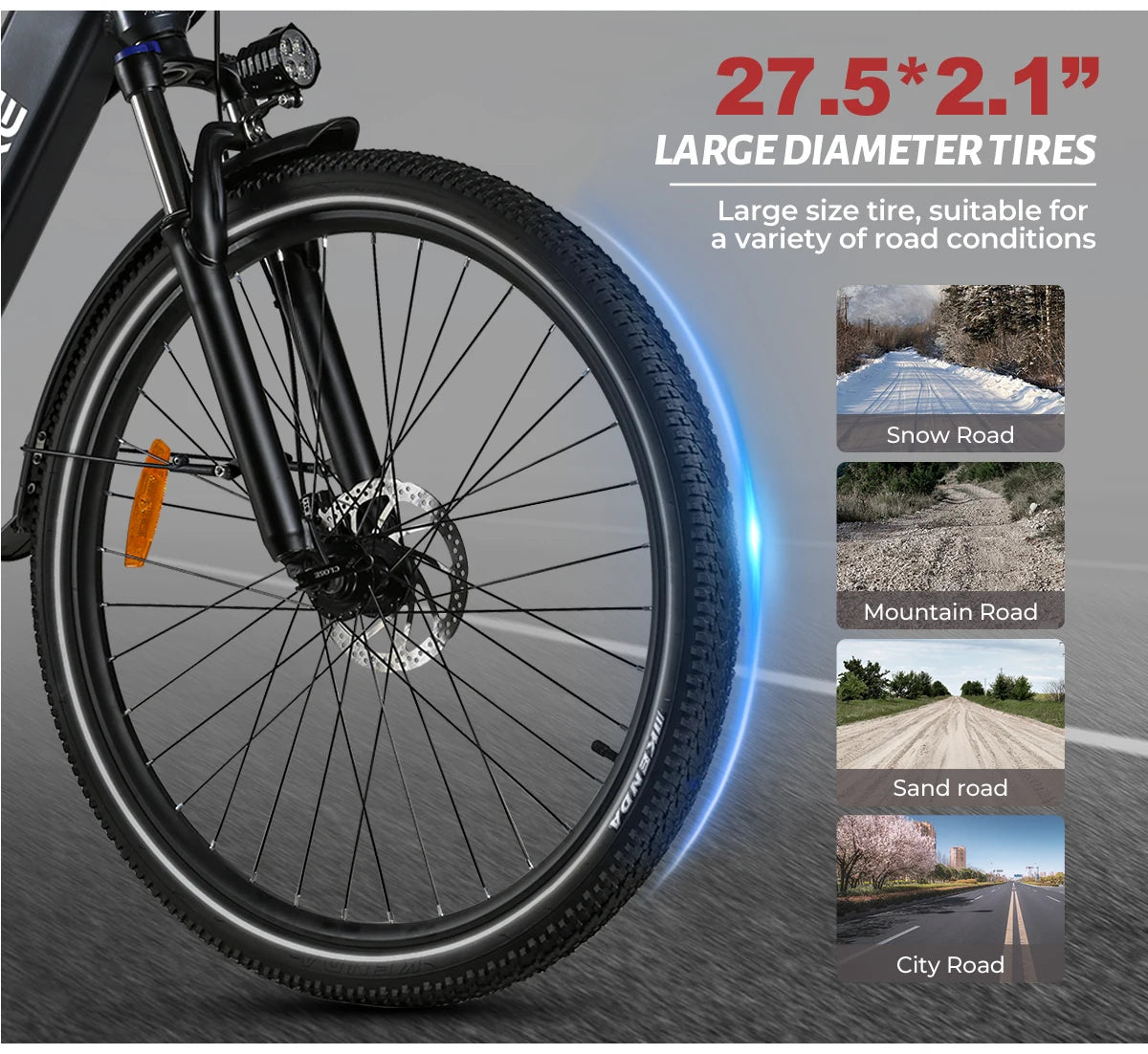 Overseas Warehouse 500W 36V 15Ah Integrated Lithium Battery Moped Style Spoke Rim Electric Hybrid City Bike