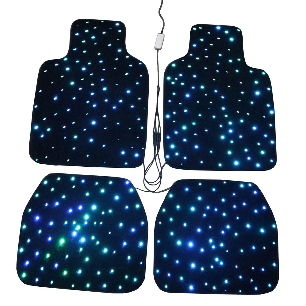 WaterProof Fiber Optic Star Light Car LED Rugs Twinkle Starlight Car Mats With APP Remote Control Light Effect