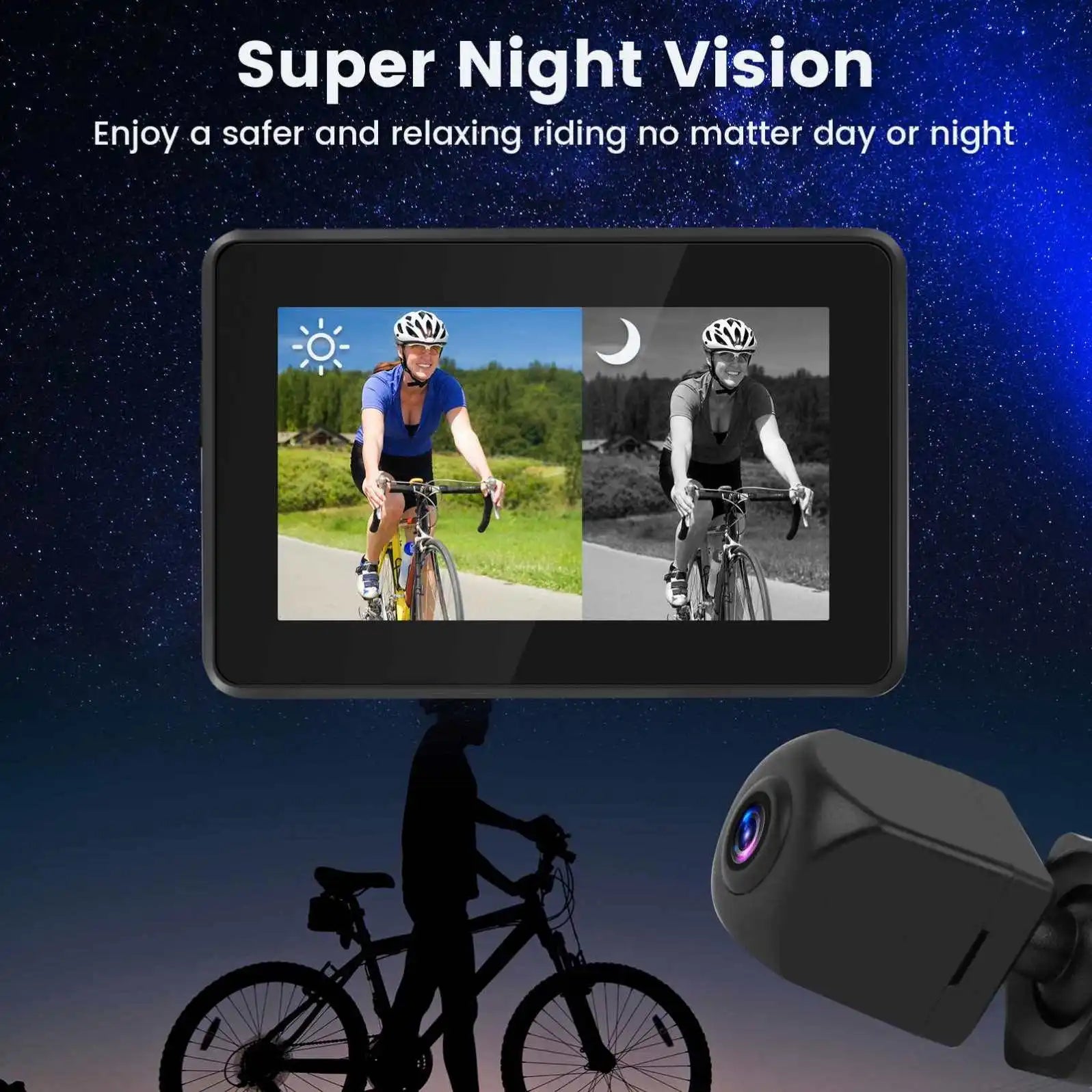 Bicycle Accessories Cycling Adjustable 180 Night Vision Minute Surface Mirror Electric Moto Moped Rearview Bike Mirror