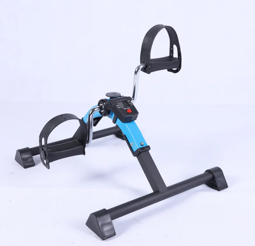 Home Exerciser Mini Cycle Fitness Exercise Bike Mini Bike Hand and Foot Trainer Foldable New Blue