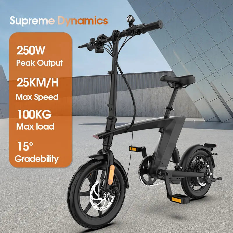 2026 HX H1 36v 250w MOTOR Electric Bike 10AH Battery Range 55KM Foldable  E-bike Electric Bicycle with Removable Lithium Battery