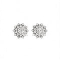 White Gold Diamond Earrings Round Brilliant Cut D Color Natural for Certified Classic Wedding Women's