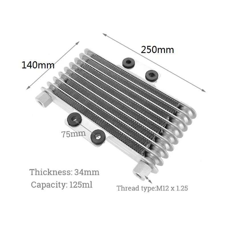 Motorcycle Oil Cooler Oil Engine Radiator for 125CC - 250CC Dirt Bike ATV Motorcycle Silver SO-10