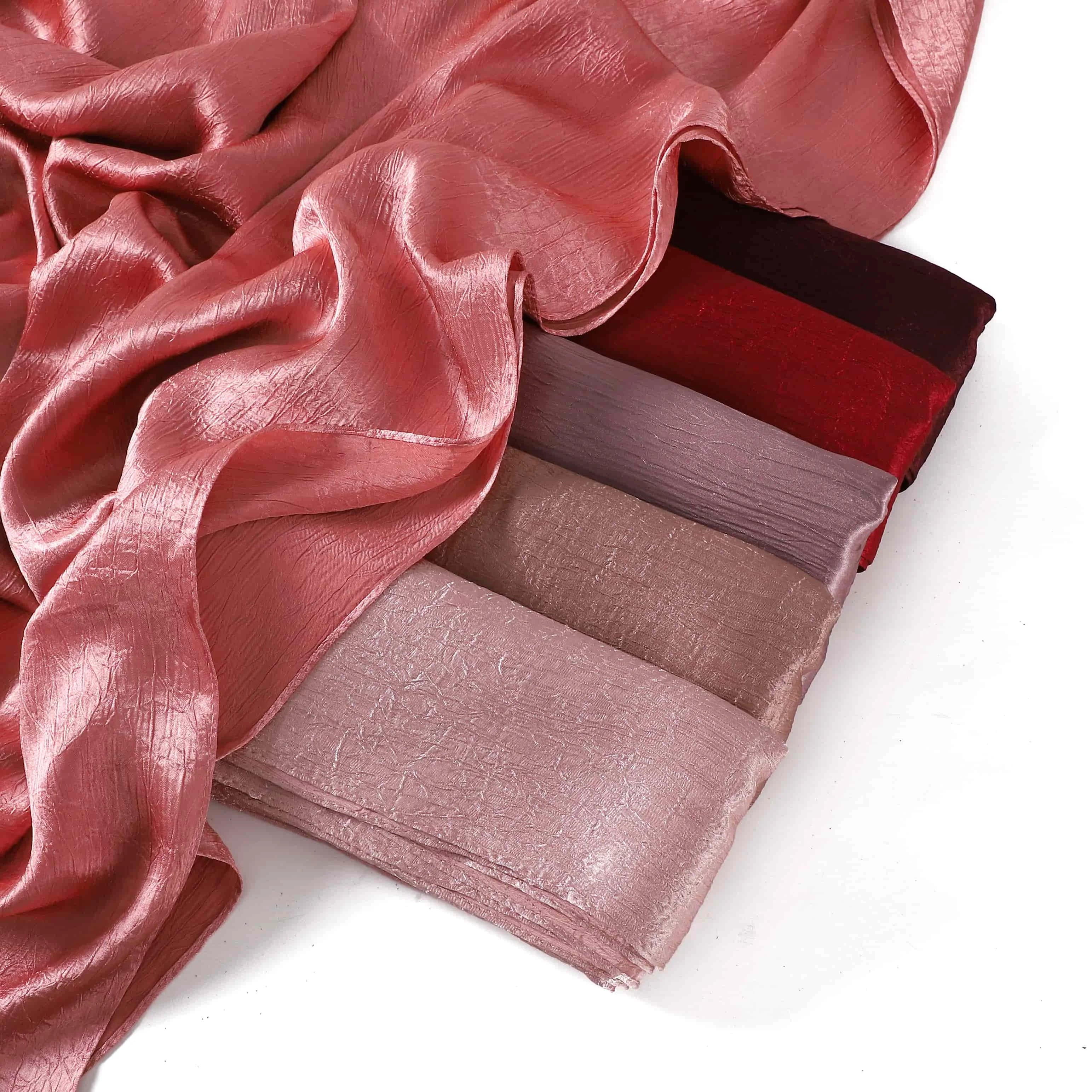 Crepe Silk Satin Solid Color Scarves Luxury Bandana Headband Headscarf Shawl Woman Turban Hijabs Rectangular Scarf for Women