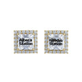 Aibeca Station Princess Cut Diamond Earrings 18K Solid Gold Classic Women's Everyday Wear