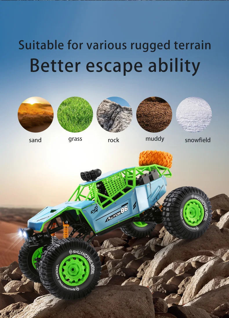 Rc Drift Cars Super Sized 1:8 Alloy Climbing Remote Control Car  Mountain Bigfoot Off-Road Vehicle 4WD Toy Model