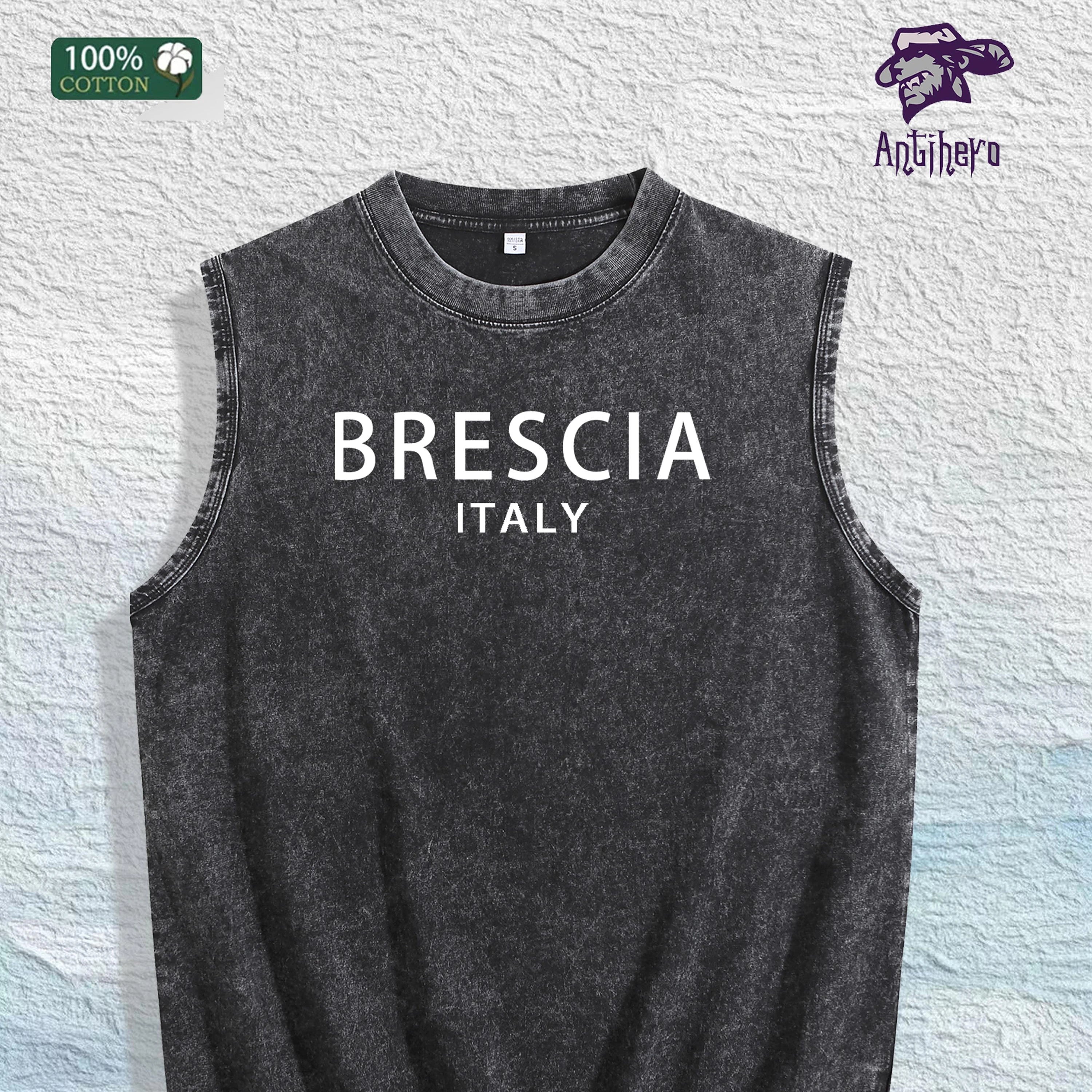 Brescia Italy Graphic Washed Vest US Warehouse 3 Colors Cotton Tank