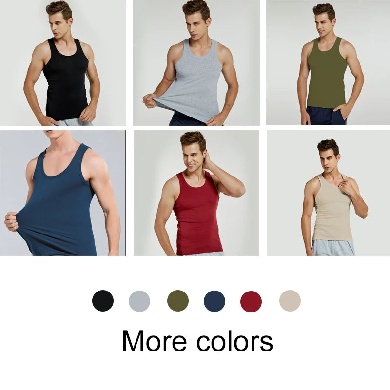 160 GSM Running Compression Gym Workout Stringer Muscle Tank Top Sweat Proof 100% Cotton Undershirt for Men