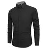 Men's Shirt Solid Color Long Sleeved Men's Shirt Casual Simple Slim Fit Business Fashionable Shirts