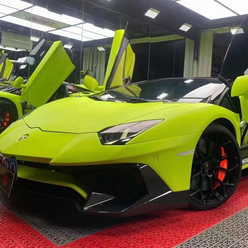 Matte Fluorescent Green Luxury 7.5mil Color Changing Vinyl Film Automotive Body Coverage-Full Vehicle Customization Wrap 90%
