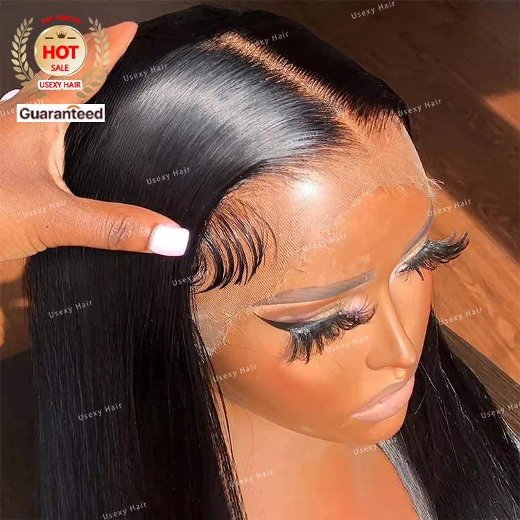 Wholesale 1B Black Color 150% 180% Density Silky Straight Human Hair 13x4 Hd Peruvian Hair Wig Lace Front Wigs for Black Women